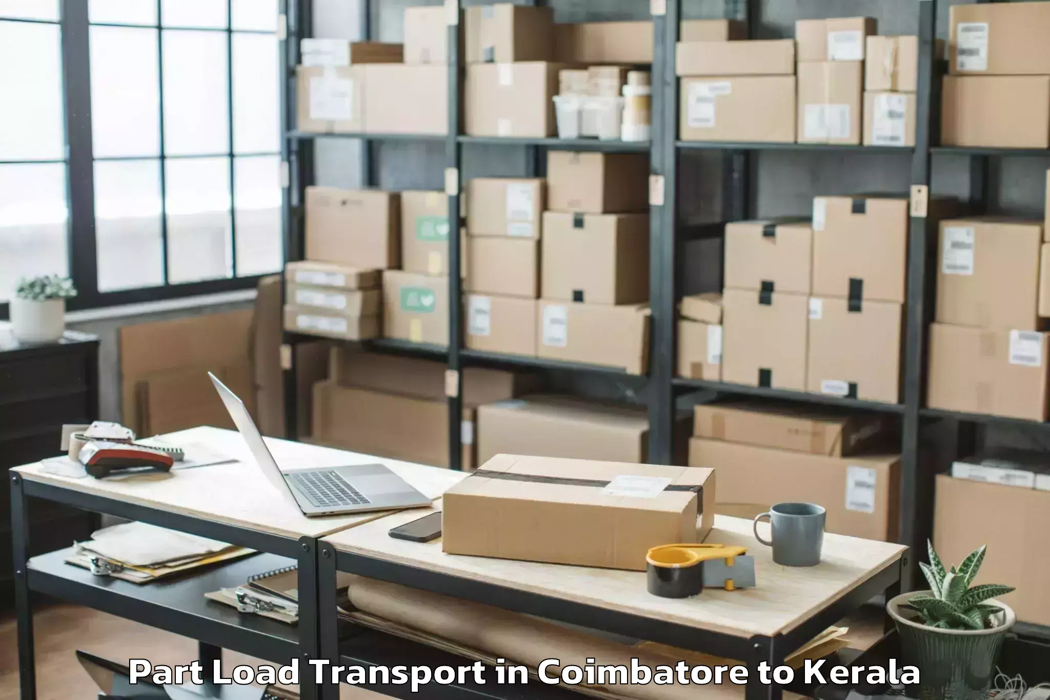 Top Coimbatore to Kannur Airport Cnn New Part Load Transport Available